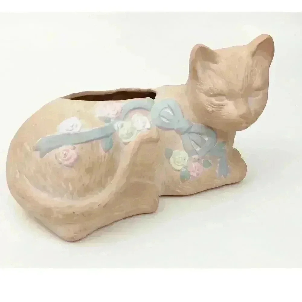 VTG Rosenthal Netter Cat Ceramic Planter 1980's